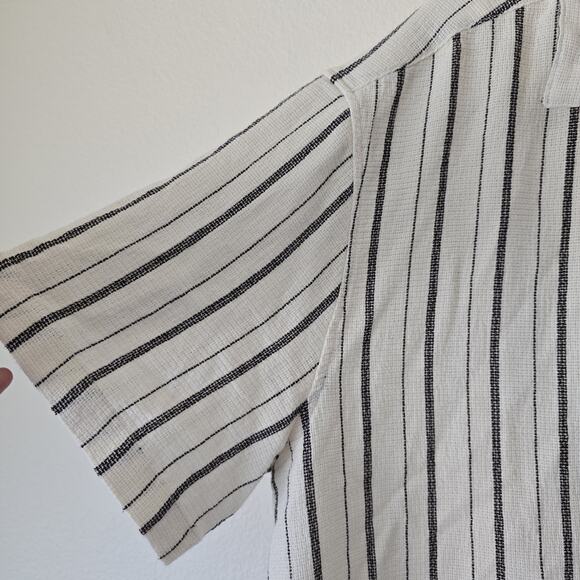 Men's Casual Textured Cotton Button Down Cabana Shirt Resort Wear Tropical Beach - Picture 3 of 7